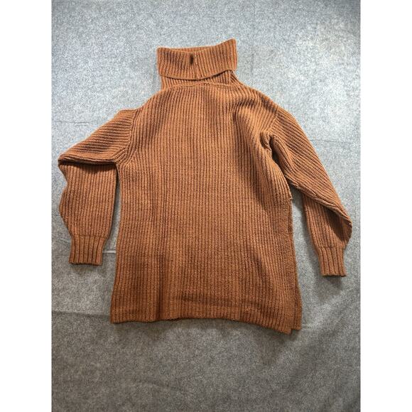 Free People Sweater Womens Small Ottoman Rust Orange Tunic Knit - Picture 6 of 9